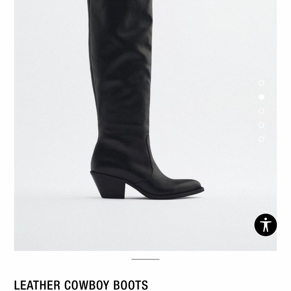 NWT Zara leather boots size 6. Above the knee! Worn 1 time